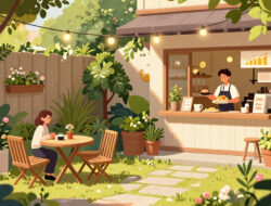 Cara Memanfaatkan Halaman Belakang Rumah Menjadi Area Bisnis Cafe Unik Nan Asri